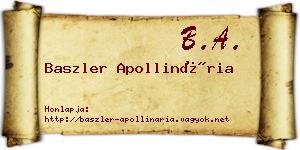 Baszler Apollinária névjegykártya